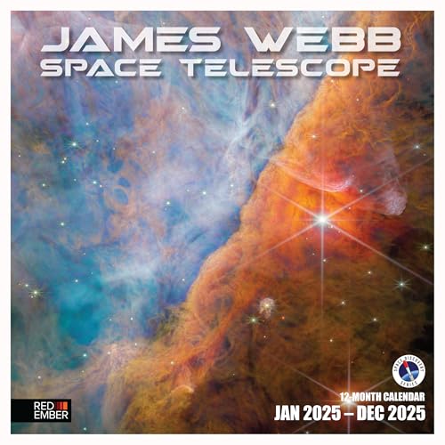 Image of RED EMBER James Webb Space Telescope 2025 Wall Calendar 12 Month | 12 inch x 24 inch Open | Thick & Sturdy Paper | Giftable | Astronomy Universe NASA | Space Calendar 2025