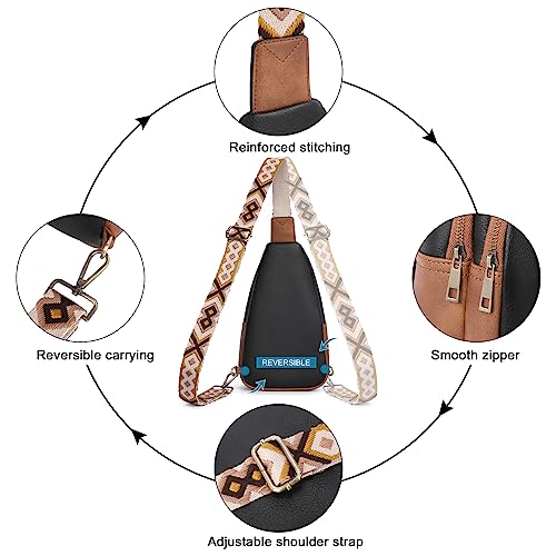 Image of CLUCI Crossbody Bags for Women Men,Leather Sling Bag Cross Body Backpack for Woman Gifts for Women Birthday Unique