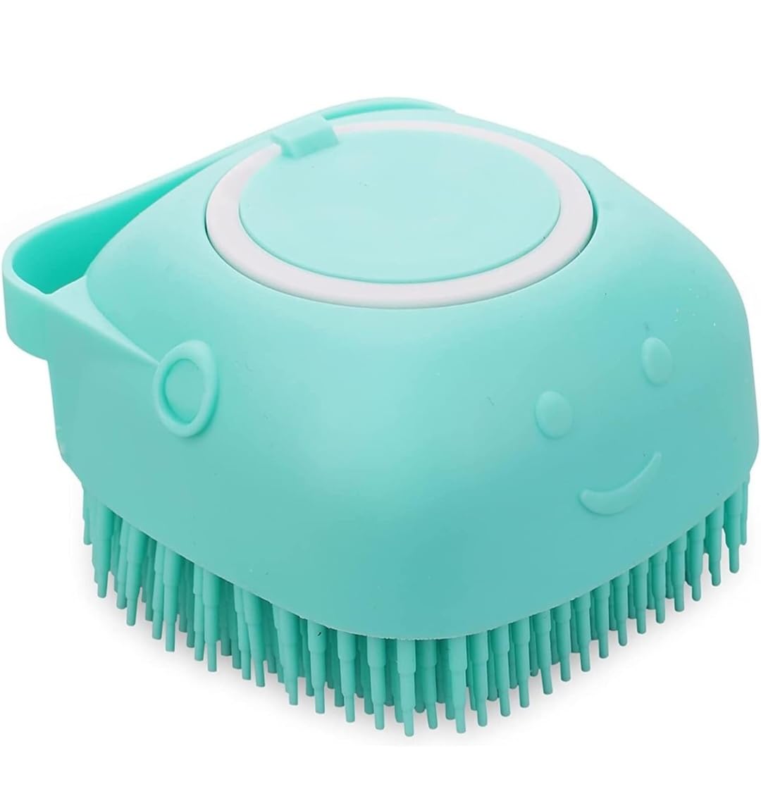 Silicon Bath Body Brush With Shampoo Dispenser Scruber (green)-picture-46