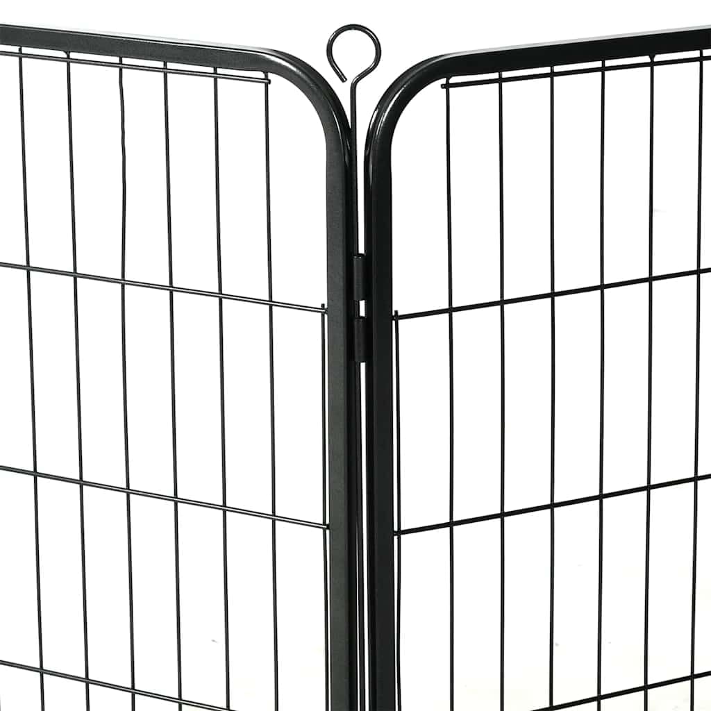 vidaXL Box per Cani con 8 Pannelli Acciaio 60x80 cm Nero Gabbia Addestramento