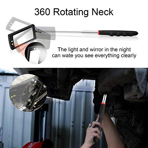 Magnetische telescopische pick-up grijper gereedschapsset inclusief 15 lbs/1,5 lbs met LED-licht/ronde/vierkante… - Image 8