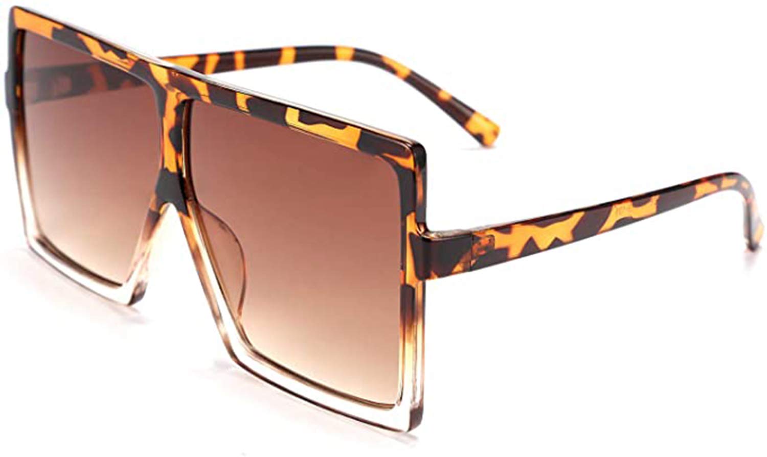 FOURCHEN Oversized Square Sunglasses for Women Flat Top Fashion Shades