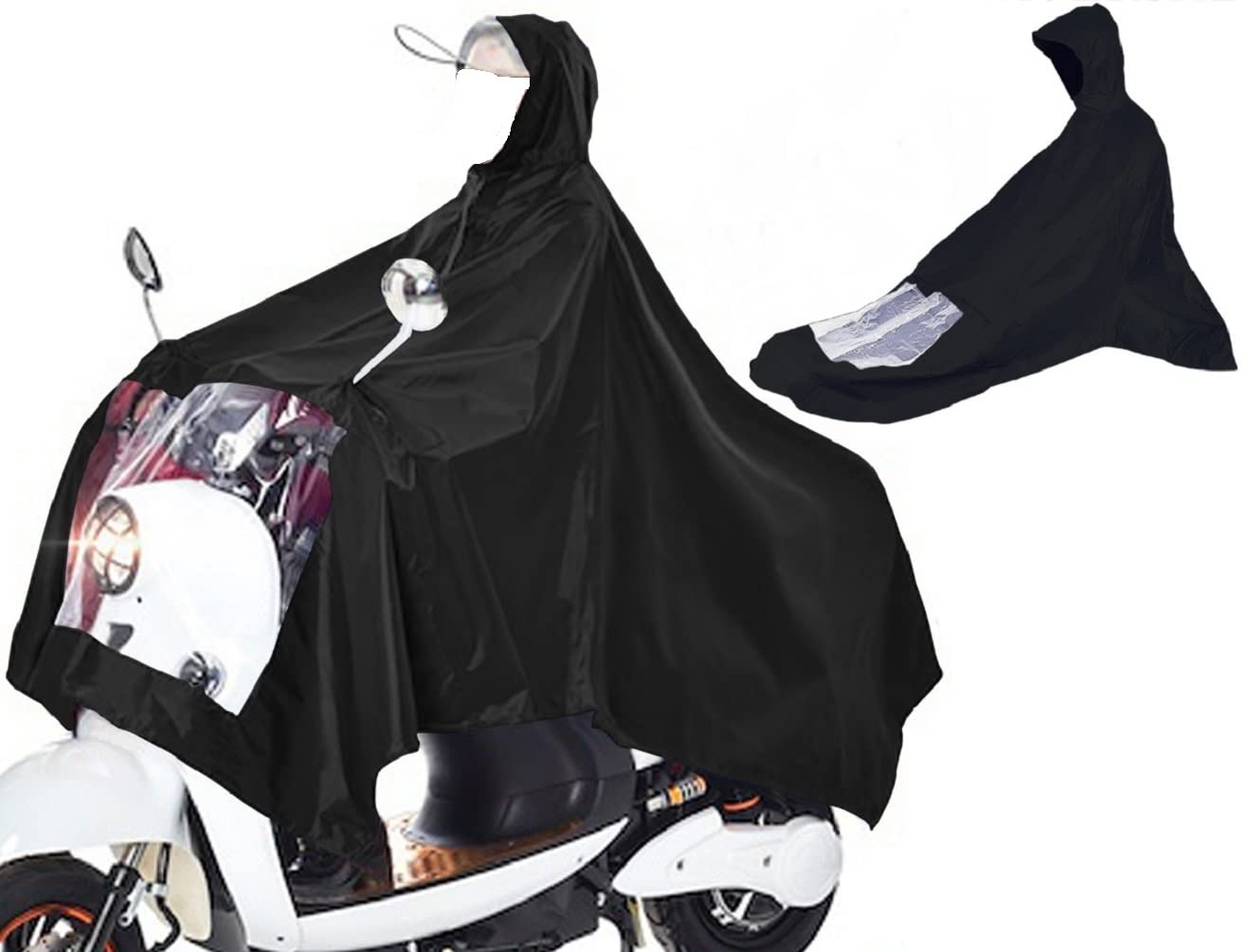 Ltg Pro Unisex Black Mobility Scooter Rain Cover Poncho – Waterproof Scooter Mac With Hood – Universal One-Size Protective Rain Cape For Electric Scooters, Wheelchairs & Mobility Devices