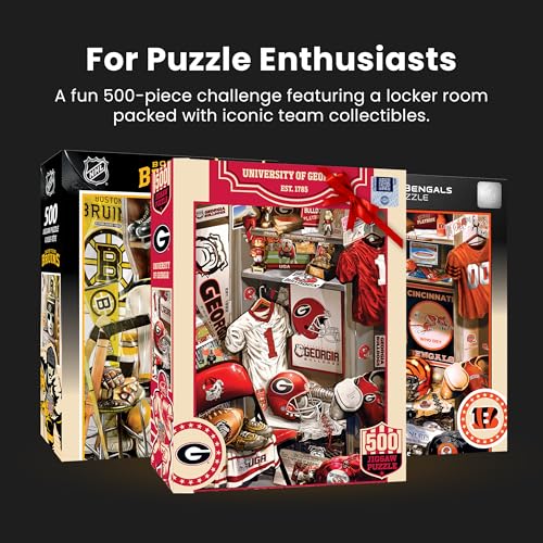 Image of MasterPieces Game Day 500 Piece Jigsaw Puzzle for Adults - NCAA Georgia Bulldogs Locker Room - 15 inchx21 inch