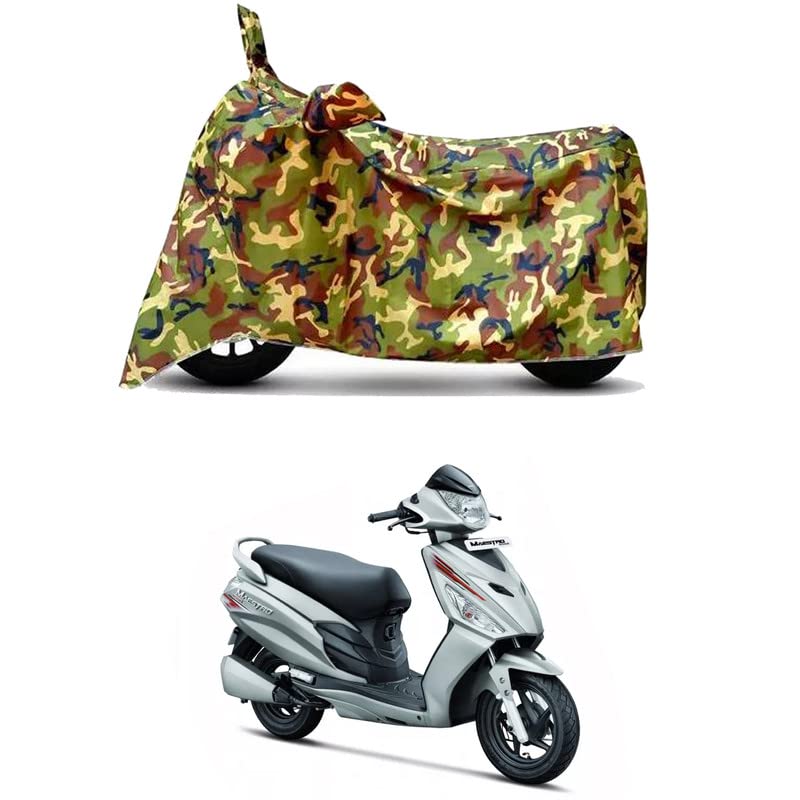 Image of Waterproof 100% PVC Coated Bike Scooty Two Wheeler Body Cover Compatible for Hero Maestro Edge 125cc /UV-Rays /Heat Protection /Birds Dropping /Scratchproof /Dust Proof /All [6X6 Jungle Print]