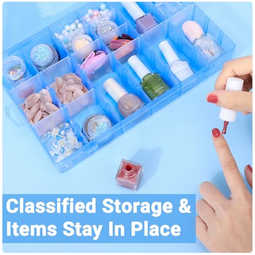 Image of Nail Organizer Storage Box 36 Grids, 2 Pack Rhinestone Container, Acrylic Press Fake Nail Tip Craft Art Accessories Plastic Empty Case, Display Holder for Jewelry Diamond Charms Gem Bead Polish