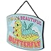 Disney Pixar A Bug's Life I'm a Beautiful Butterfly Hanging Wood Wall Decor - Fun Heimlich Sign for Bedroom or Play Room