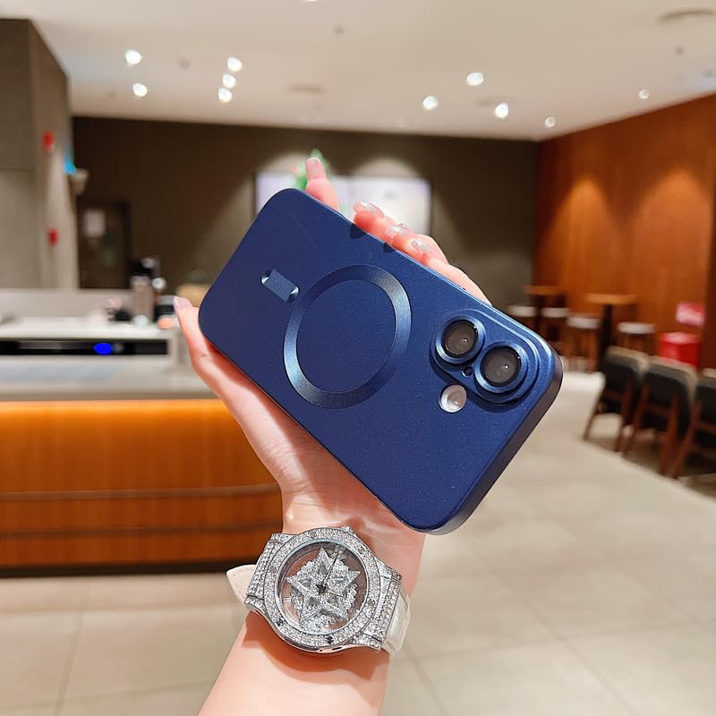 Image of LuxuryKase Premium MagSafe Case for iPhone 17 | Shockproof & Anti-Scratch Cover | Soft Silicone with Wireless Charging | Camera Lens Guard - Blue