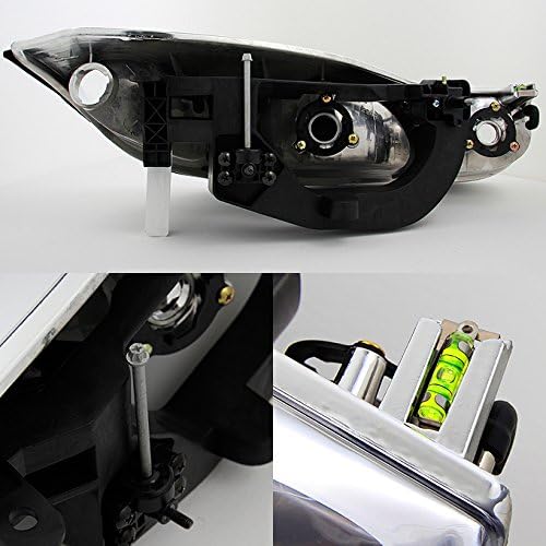 AKKON - For Saturn S Series SC1 SC2 Coupe Black Bezel Headlights Front Lamps Replacement Pair
