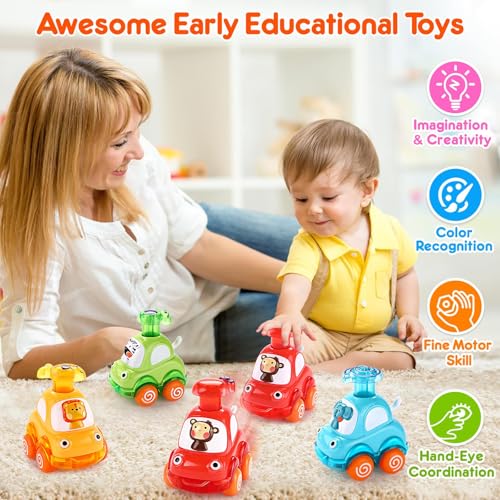 Image of Cars Toys for 1 Year Old Boy Birthday Gift: Press and Go Toys Cars for Toddlers 1-3 Baby Toys 12-18 Months Toddler Toys Age 1-2 One Year Old Boy Toys First Birthday Gifts for 1-3 Year Old Boys Girls