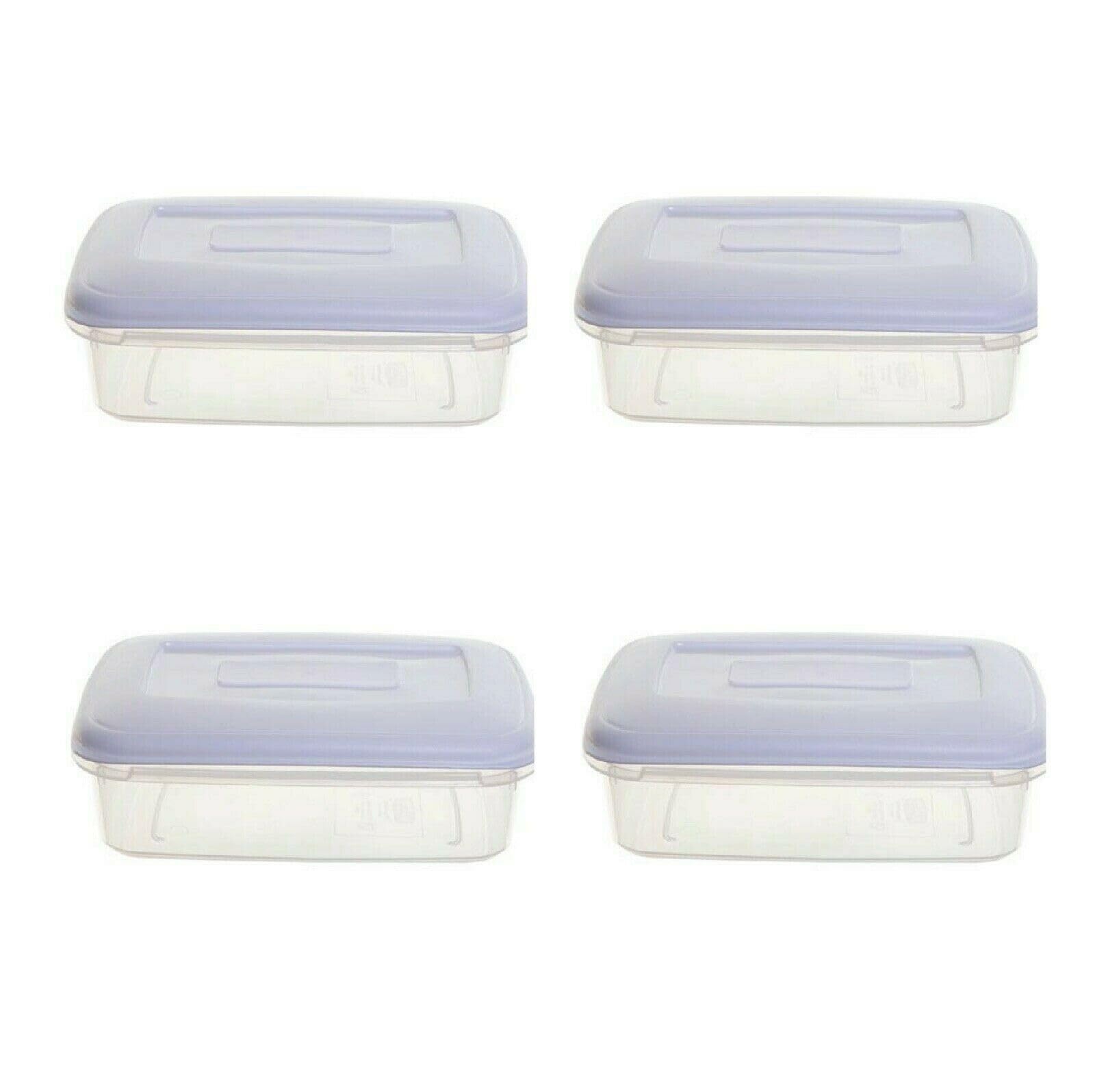 Whitefurze Food Storage Container 1.5 Litre Home Kitchen Storage Clear (Pack of 4)