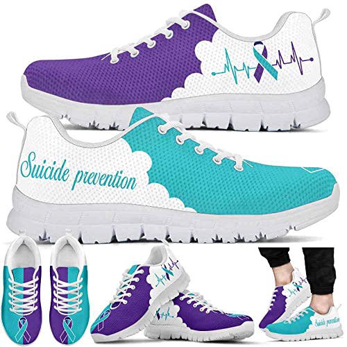 Suicide Prevention Blue Sneakers Fashion Shoes, Suicide Prevention Awareness Fashion Low Sneakers with Box for Men and Women.3