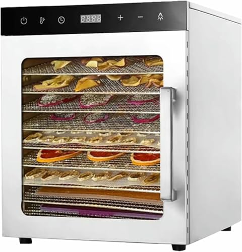 XSDAJSD Secador de Alimentos con congelador LED de 800 W, de 10/12 Capas, de Acero Inoxidable para el hogar, procesador de Alimentos, para Frutas, champiñones, Carne y Embutidos, 12 Capas, A1