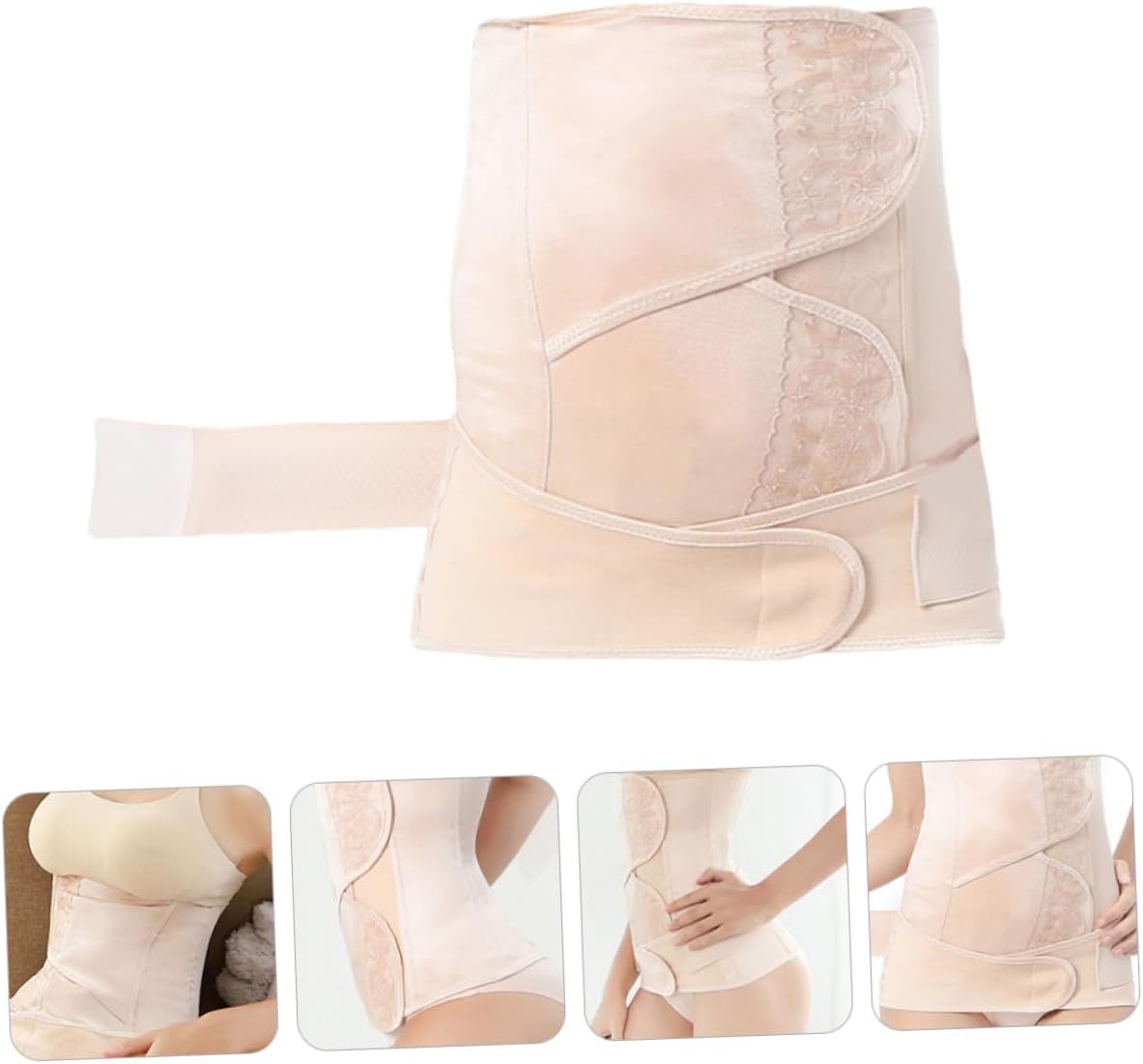 GALPADA Abdominal Shapewear Corset Postnatal Recovery Belt Pelvic Support Belt Tummy Control Shapewear Belly Band Waist Trainer Beige