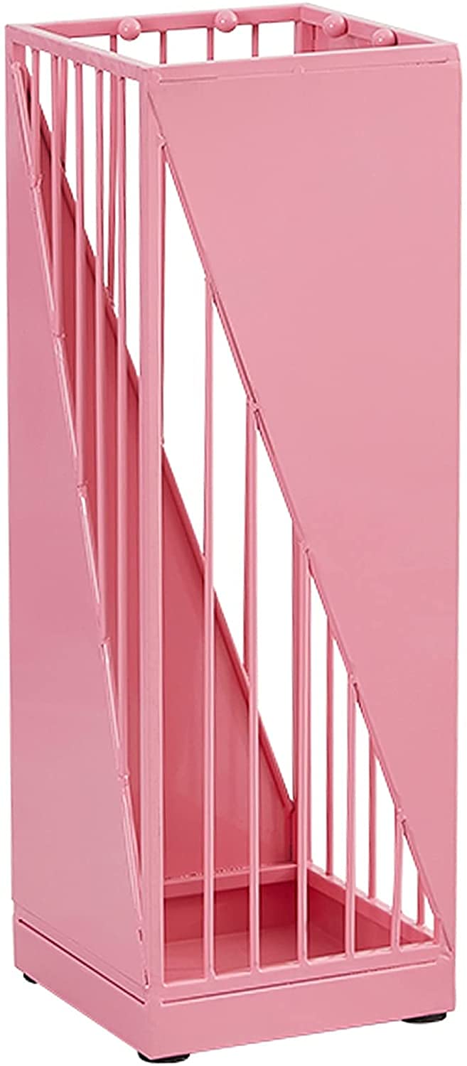 Porte-parapluie haut de gamme rose au design carré pour cannes de marche