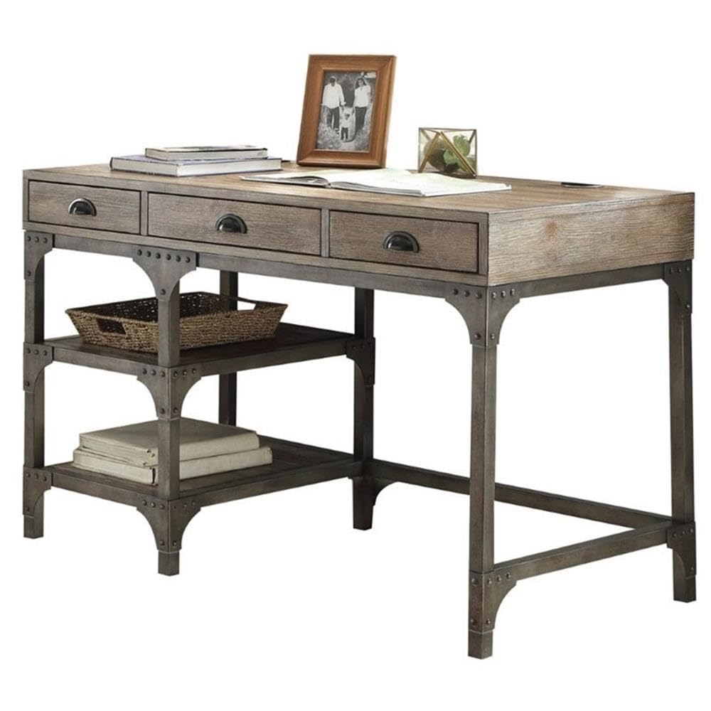 Amazon.com: Acme Gorden 3-Drawer Wooden Writing Desk in Weathered