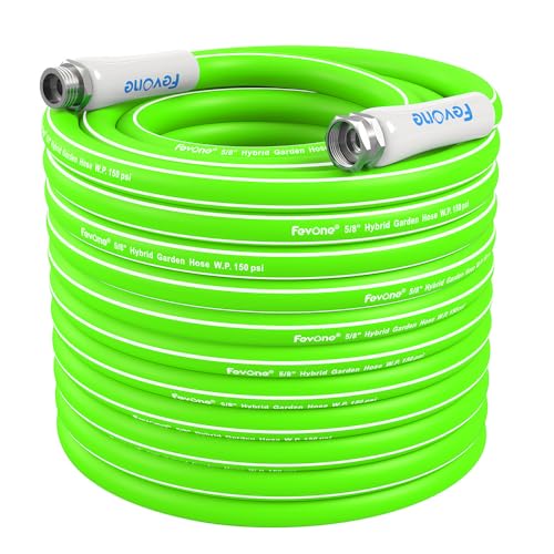 Fevone 50 ft Garden Hose, Flexible Kink-Free Water Hose, Heavy Duty 5/8 inch Water Hose...