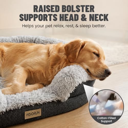 Miorun Fluffy Orthopedic Dog Beds Large Sized Dog, 48" Bolster Sofa Bed - 3