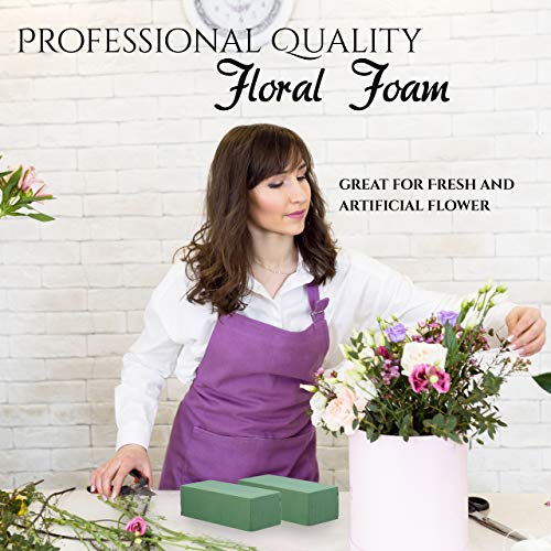 Premium Floral Foam Bricks Green Styrofoam Wet Foam Blocks 2.87 x 3.87 x 8.87 inches - 6/Pkg Green - Thumbnail 2