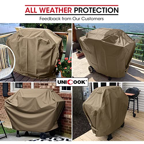 Unicook 50 Inch Grill Cover For Weber Charbroil Nexgrill Etc, Bbq Grill Cover For Outdoor Grill, Heavy Duty Waterproof Bbq Cover With Sealed Seam, Fade Resistant Barbecue Cover, Neutral Taupe #TOP1