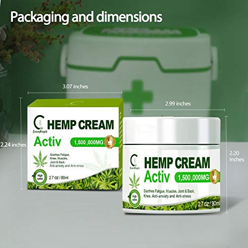 GPGP GreenPeople Hemp Extract Cream - 1,500,000MG - Fast Relief, Muscle, Joint, Lower Back, Knees, Ankle, Nerves - 2.7 OZ