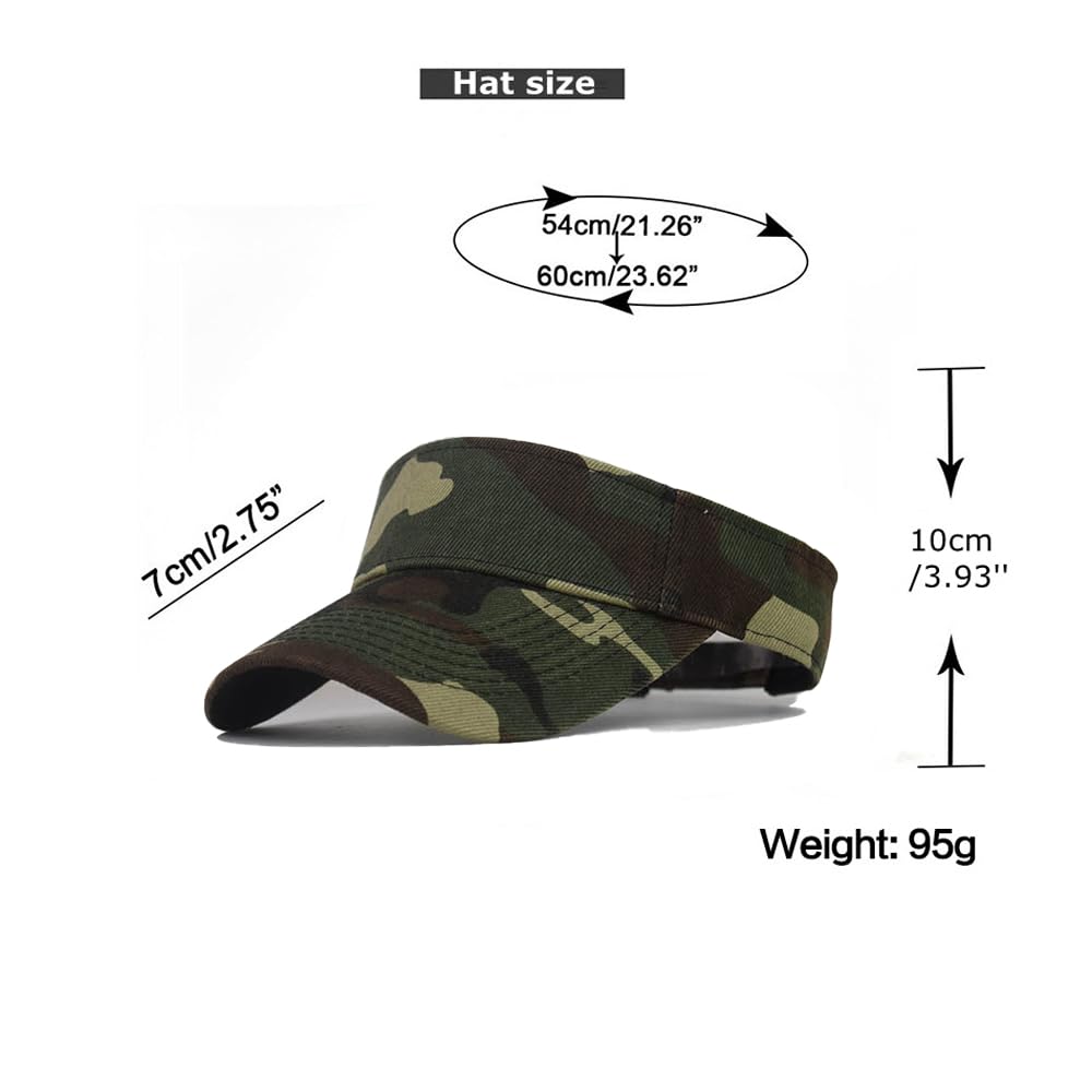 Sombreros deportivos con visera para el sol, diseño de camuflaje Dacron, para tenis, correr, viseras vacías, gorra de béisbol y playa para hombres y mujeres