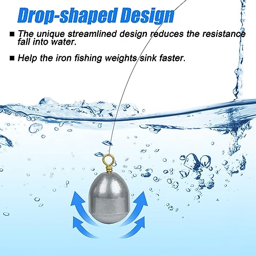 Poids de pêche en fer goutte d'eau lestage pour eau douce et mer - 4