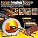 Portable Double Burners Propane Forge, 2700℉ Two Burners Blacksmithing Gas Forge, Large Capacity Oval Propane Burner Forge with V-Bit Tongs & Gloves for Farrier, Knife and Tool Making