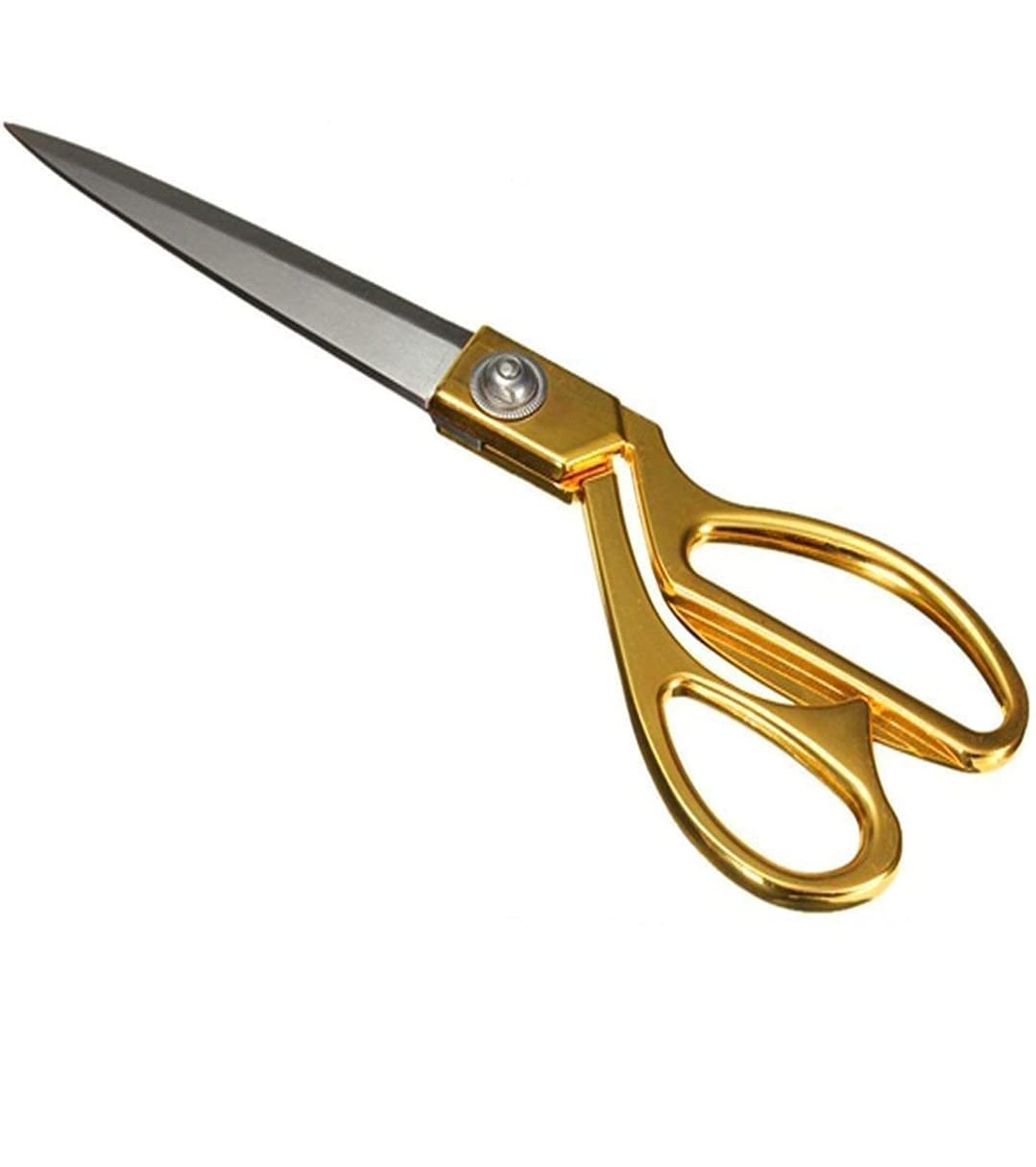 IQRA SPORTS Rocket Stainless Steel Professional Cloth Cutting Sewing Tailor Sharp Tailoring Scissor (10.5 Inch) (Golden)