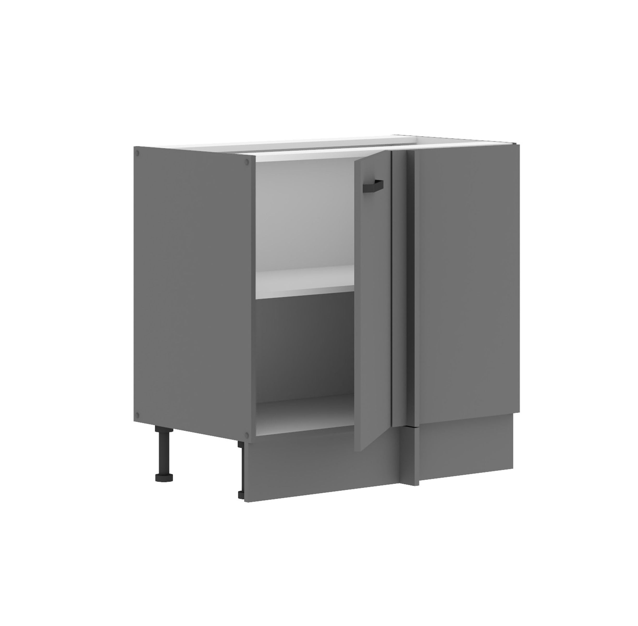 Kuechen-preisbombe Küche Nessa Eckunterschrank 105 cm Anthrazit Küchenzeile Küchenblock Einbauküche