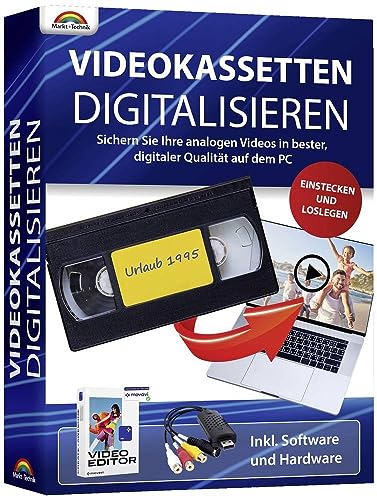 Markt & Technik Videocasetes digitalizados 2023 con Hardware versión Completa, 1 Licencia Windows Digi