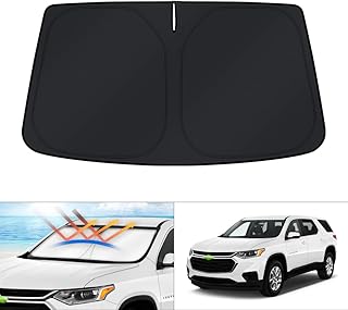 KUST Windshield Sun Shade for Chevrolet Traverse SUV 2018-2023 Window Sunshade Sun Visor Protector Foldable Blocks UV Rays Keep Your Car Cooler