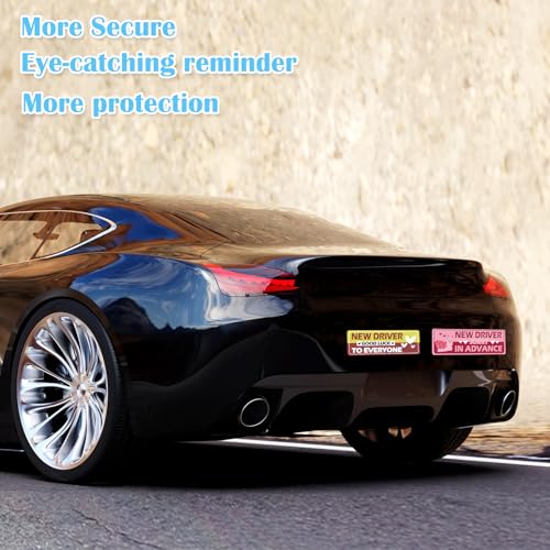 Image of 6Pcs Magnetic Car Stickers for Beginners, Removable Lovely Student Driver Sticker Magnet Supplies for Car, Keep Your Distance Safety Sign Suitable for Novice Drivers & Students