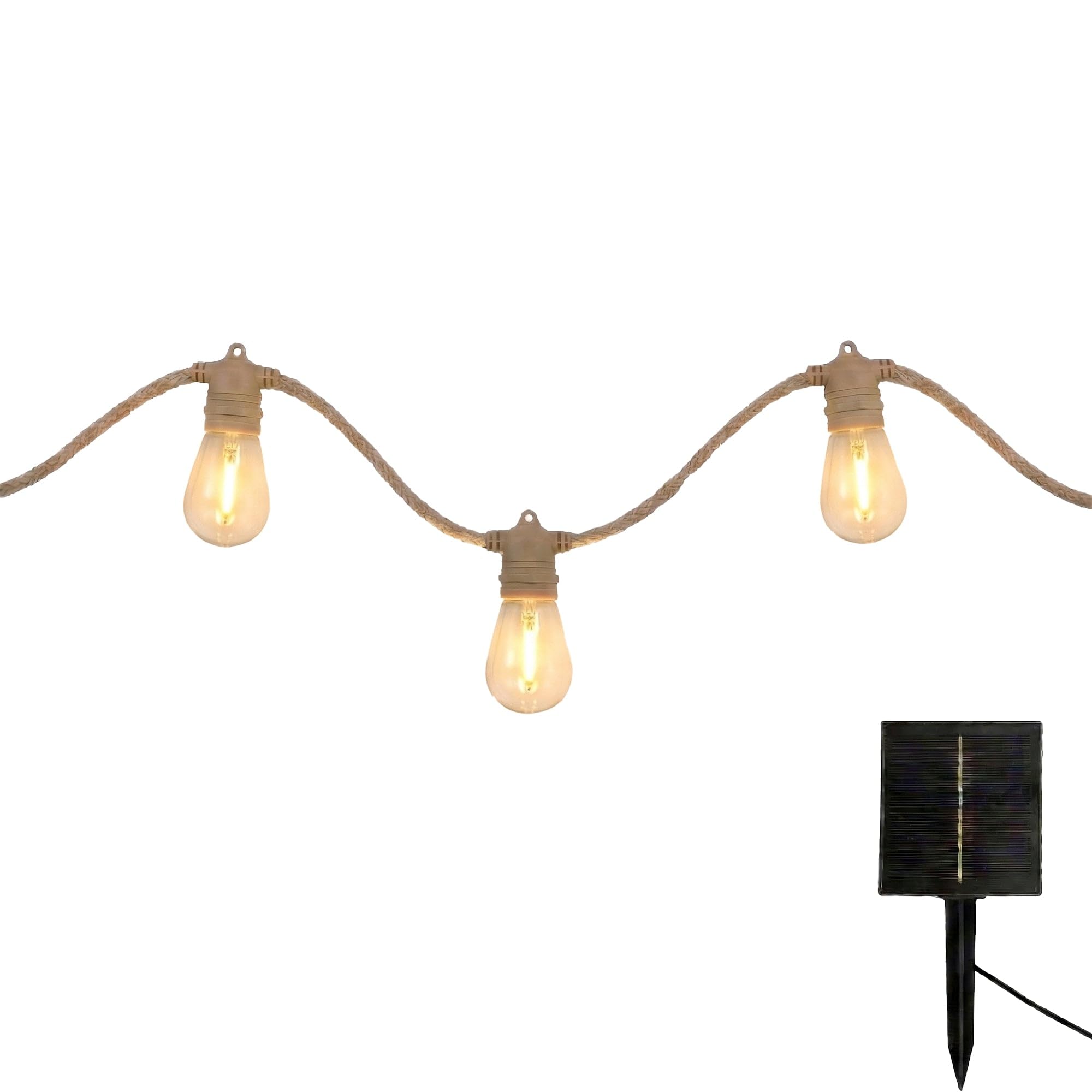 LUMISKY Solar- und Netz-Lichterketten 10 transparente LED-Lampen warmweiß FANTASY CORD SOLAR 7,50m