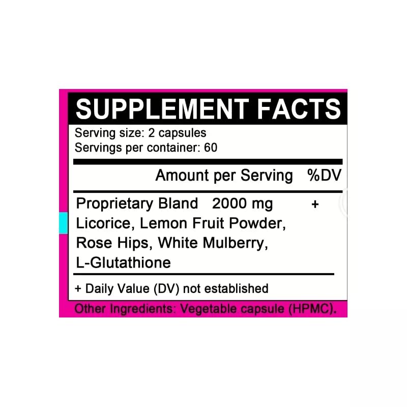 Glutathion Blanchiment de la peau 2000 mg (120 gélules) Support antioxydant puissant