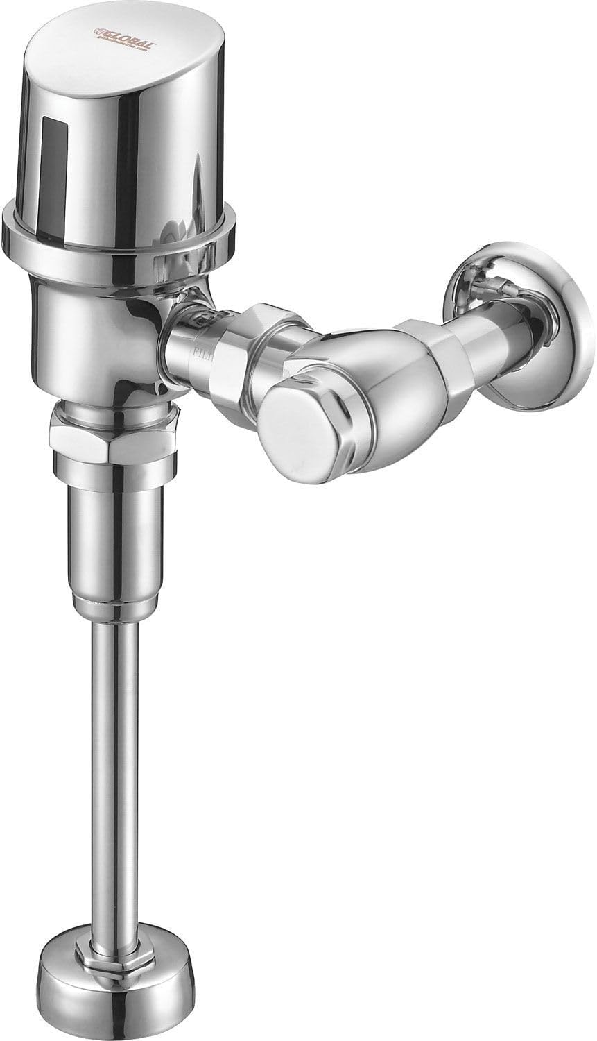 Global Industrial 1.0 GPF Automatic Urinal Flush Valve, Battery Operated
