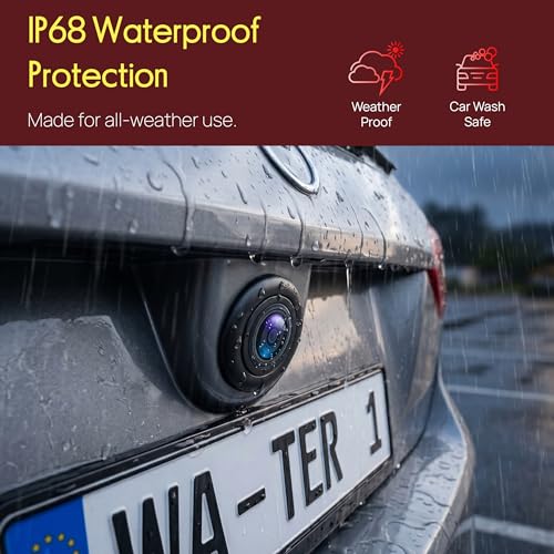 Image of Pyle Backup Camera for Car, Truck, SUV & RV | 170 Wide Angle | AHD 720P & CVBS Switchable | IP68 Waterproof | Night Vision | Parking Guidelines | 12V-24V | 18.5mm Flush Mount | Pack-2