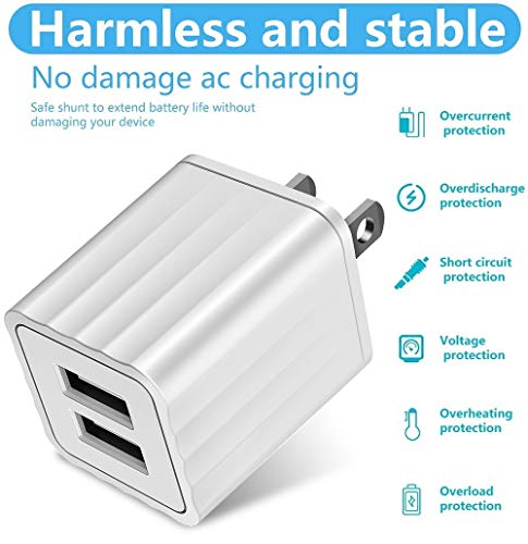 [Apple MFi Certified] iPhone Charger, 2-Pack 6FT Lightning to USB Fast Charging Data Sync Transfer Cable with Dual Port USB Wall Charger(UL Listed)Travel Plug Compatible for iPhone 11/XS/XR/X 8 7/iPad - Thumbnail 5