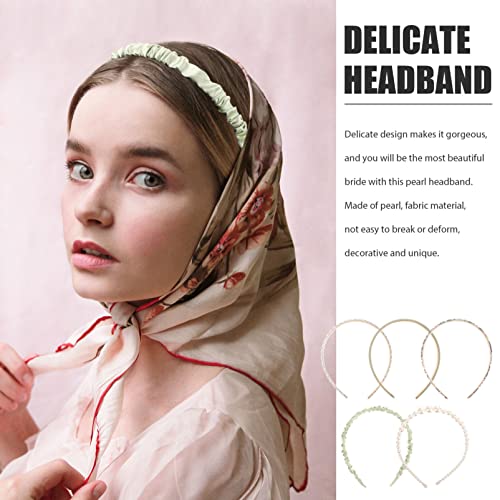 minkissy Girl Hair Accessory Cute Pearl Headbands for Girls Fashion Headbands Non Slips Headband Women Girls Headbands Set Different Pattern Pearl Headband - Image 2