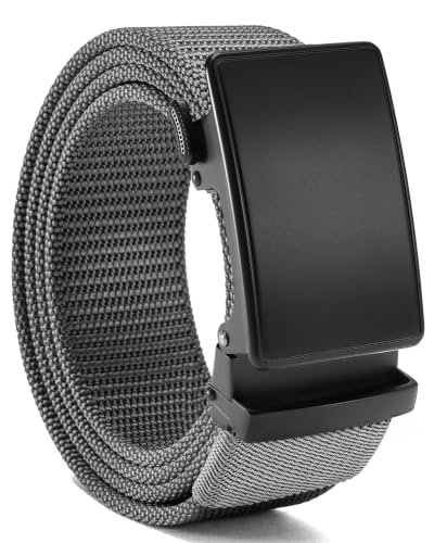 Image of CHAOREN 1.5 inch Nylon Ratchet Belts for Men - Adjustable Casual Work Belt with Slide Buckle - Trim to Fit
