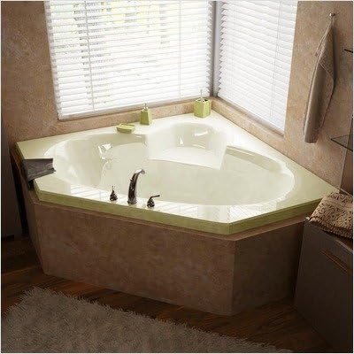 Curacao 60 x 60 x 23" Corner Air Jetted Bathtub Color/Trim / Tile Flange / Pump: Biscuit / Pol. Chrome / Yes / No / Left / Right