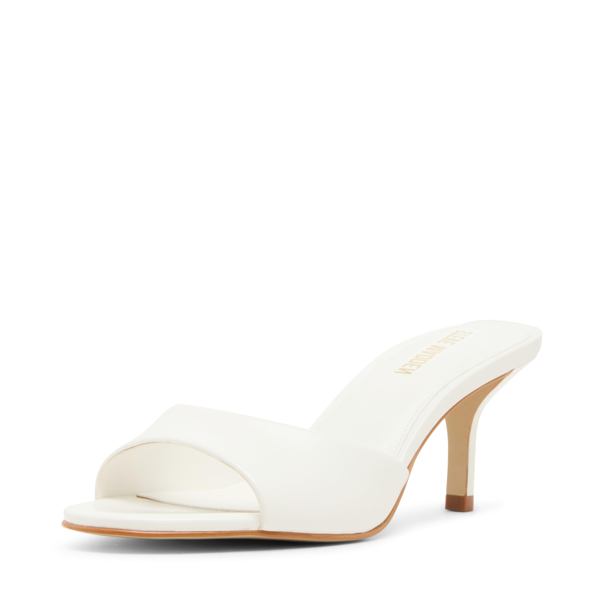 Photo 1 of Steve Madden Women's Kendrix Heeled Sandal, White Leather, 5