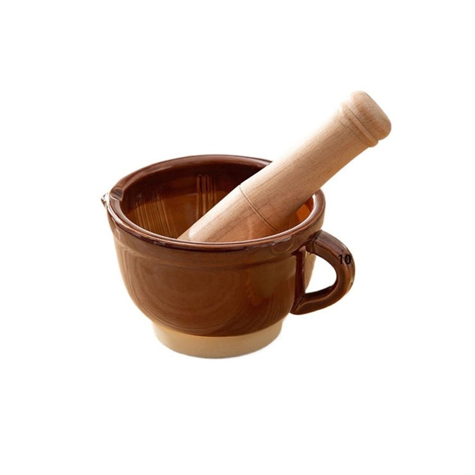 Pratico Mortaio in ceramica con ciotola e pestello for la frantumazione di medicinali for spezie aglio