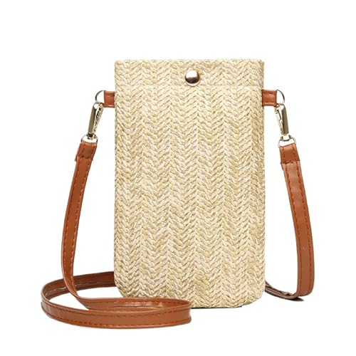 Mini sac à bandoulière en paille pour téléphone en terrasse et balades d'été en bord de mer