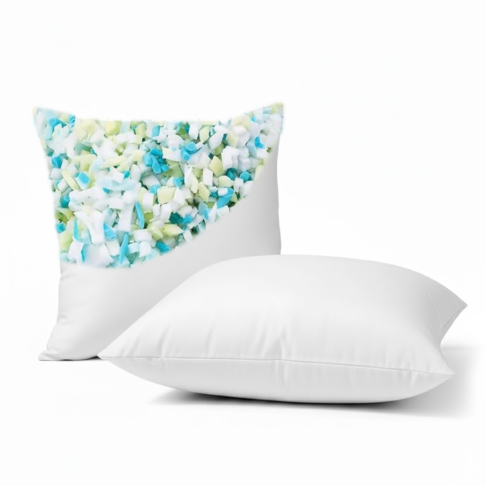 TT ThreadTrade Shredded Memory Foam Cushion Inserts, Supportive Pillow Fillers for Sofa, Bed & Chairs, Adjustable, Breathable, Long-Lasting Comfort (White) (Pack of 2) (24in)