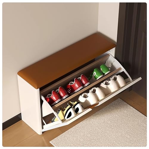 Meuble à chaussures avec coussin pour en finir avec le désordre du couloir