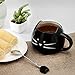Koolkatkoo Cat Coffee Mug Ceramic Cup with Spoon Gifts for Women Girls Cat Lovers Cute Tea Mugs 12 oz Black