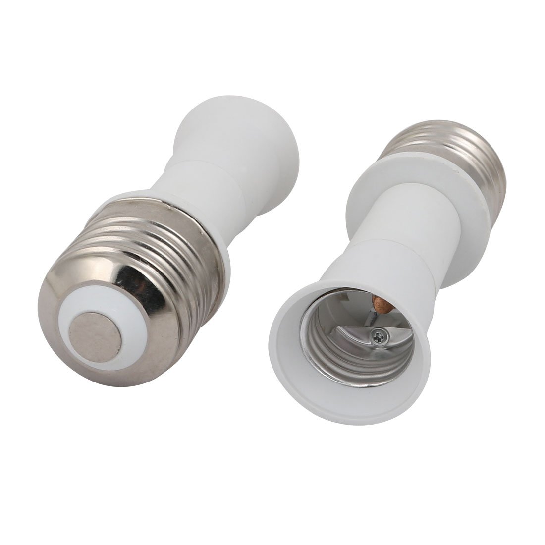 Sourcing Map Silver,White Sourcingmap 2Pcs E40 To E27 Extender Adapter Converter Lamp Bulb Socket Holder 126Mm Lenght