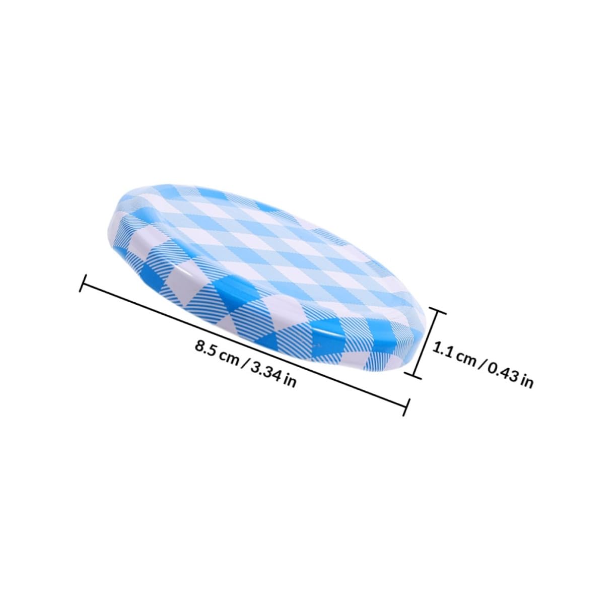 Uonlytech 50 Couvercles Hermétiques en Fer-blanc 63 Mm à Vis pour Bocaux de Conserve, Réutilisables et Anti-fuites, Bleu à Carreaux, Lot pour Confiture et Stockage Alimentaire Maison