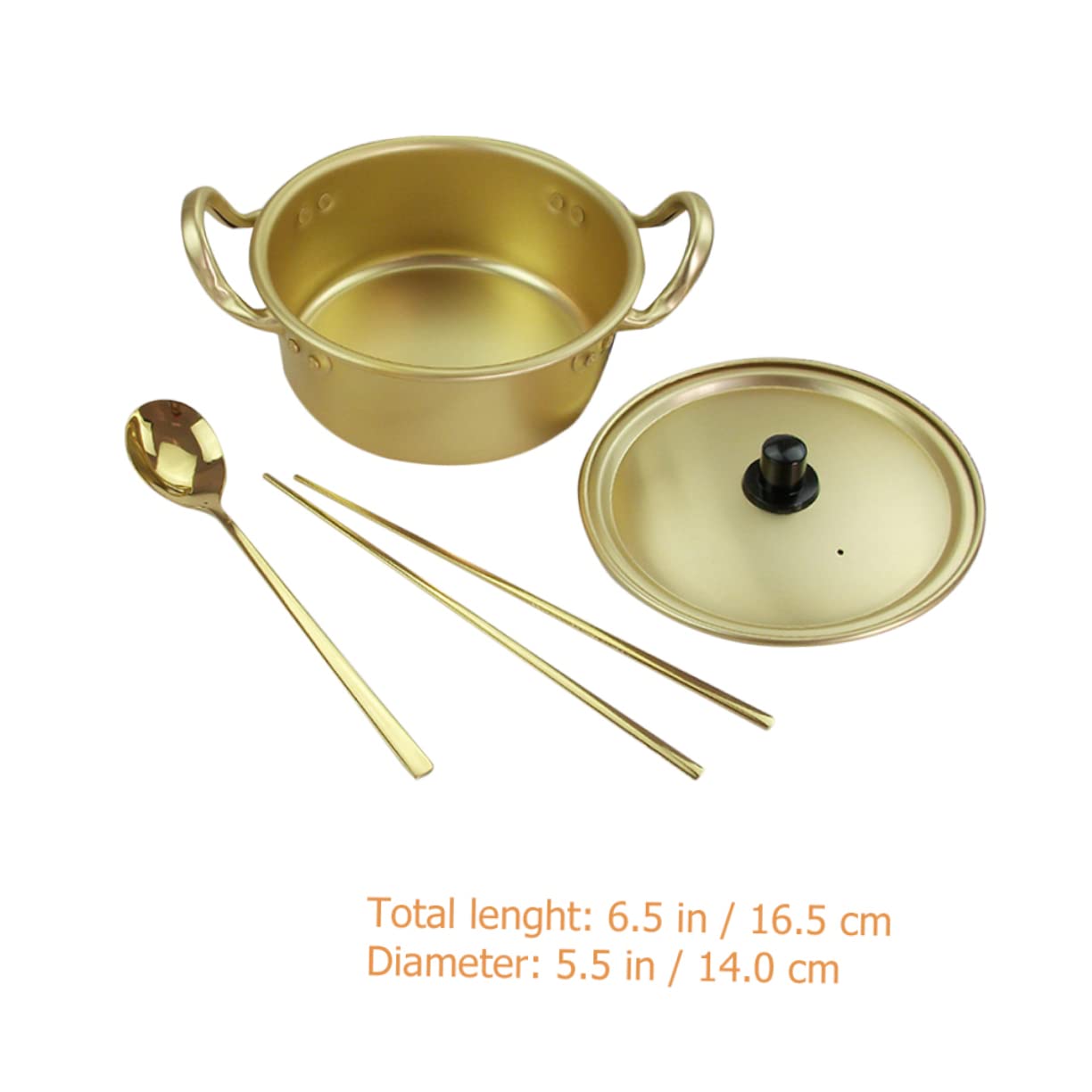 Ciieeo Stylish Korean Instant Noodle Pot Set Multi-purpose Kitchen Cookware for Seafood Noodles Rice for Picnic Household